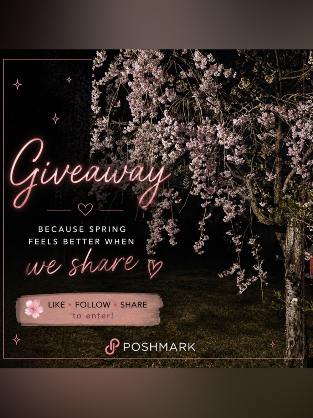 Poshmark Giveaway Graphic - Pink Cherry Blossom Design